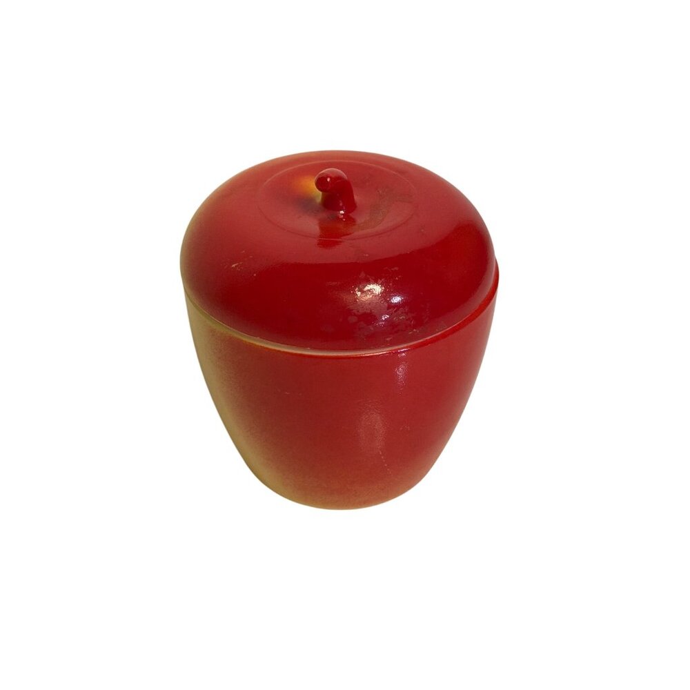 VTG‎ Hazel Atlas Milk Glass Apple Jelly Jars Red Yellow Ombre Finish Home Decor